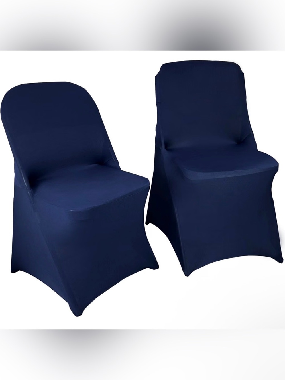 10PCS Spandex Folding Waterproof Chair Covers for Party, Navy Blue